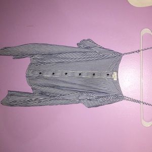 Off the shoulder button down top